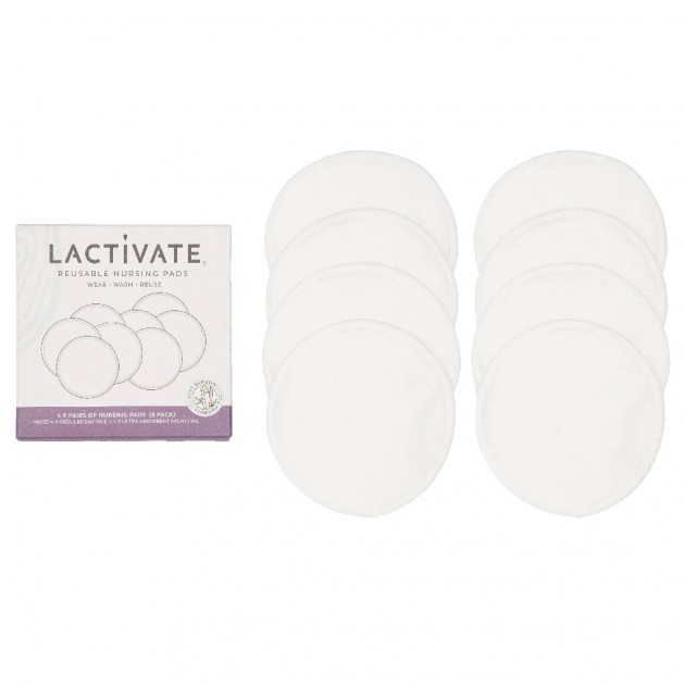 Lactivate Reusable Mixed White Nursing Pads- 8pk