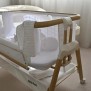 Babyrest Alfie Bedside Bassinet - White/Natural