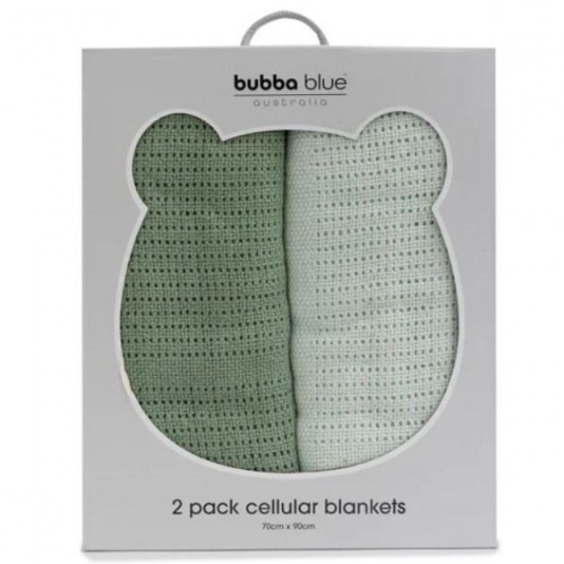 Bubba Blue Nordic Cellular Blanket Avocado/ Forest 2pk