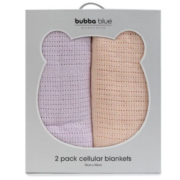 Bubba Blue Nordic Cellular Blanket Peach Lilac 2pk