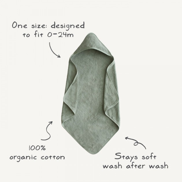 Mushie Organic Cotton Baby Hooded Towel