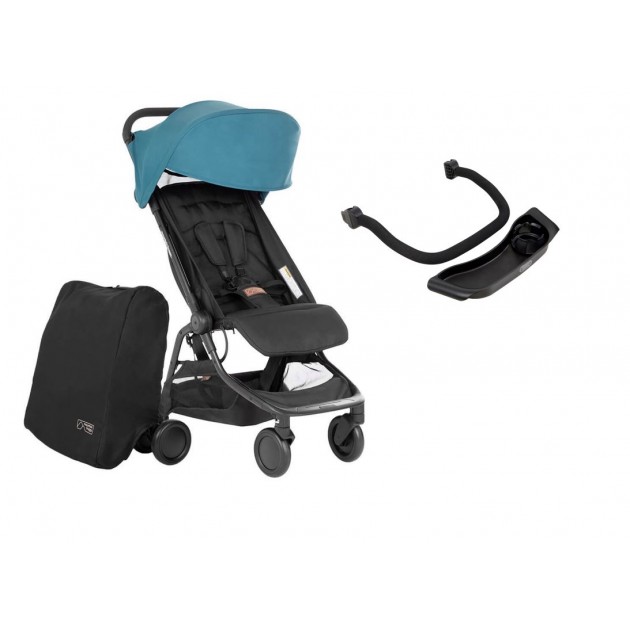 Mountain Buggy Nano V3 Travel Stroller with Grab Bar & Tray Set