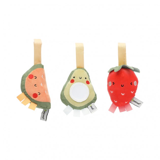 Pearhead Stroller Toy Set Of 3 Fruit